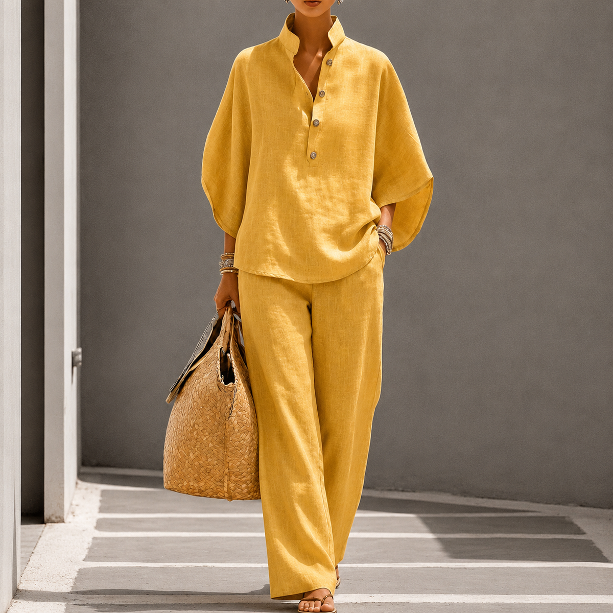 Women’s Two-Piece Wide-Leg Trousers Set