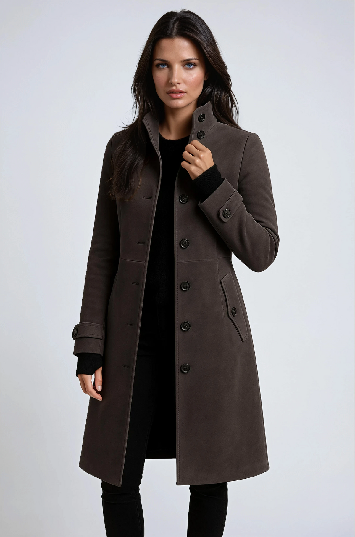 Women’s High-Collar Trench Coat