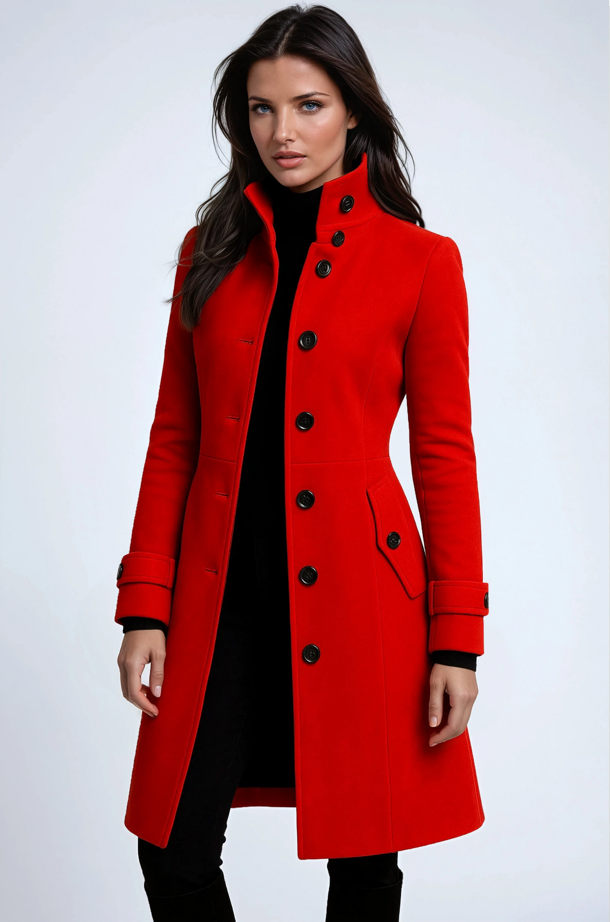 Women’s High-Collar Trench Coat
