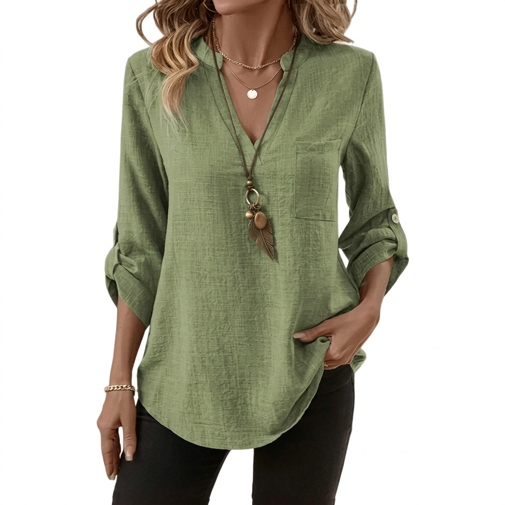 Women’s V-Neck Long-Sleeve Shirt