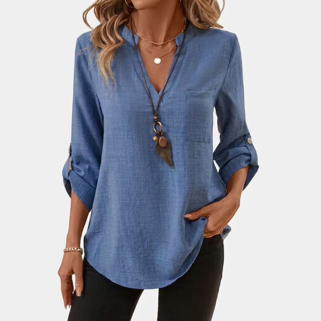Women’s V-Neck Long-Sleeve Shirt