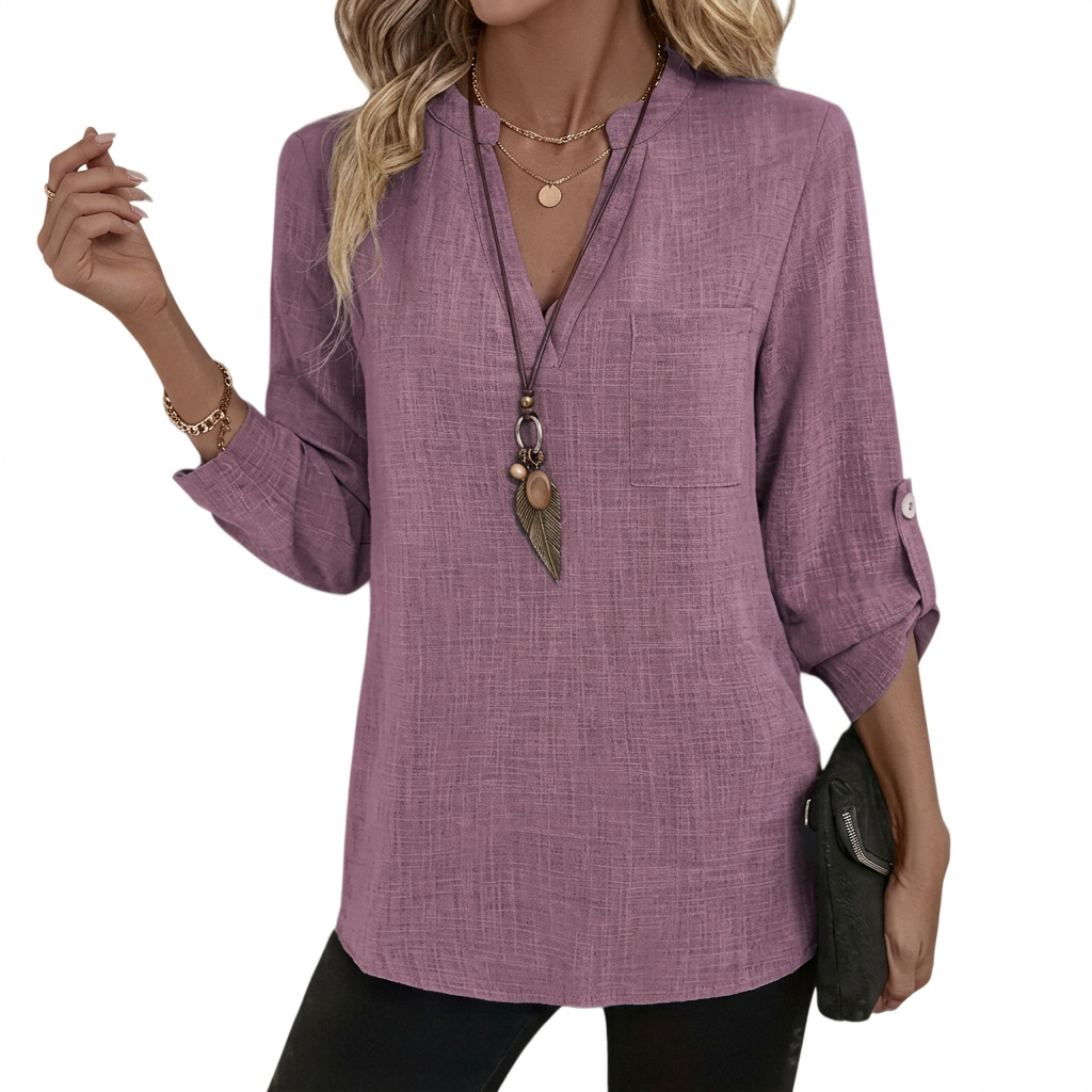 Women’s V-Neck Long-Sleeve Shirt