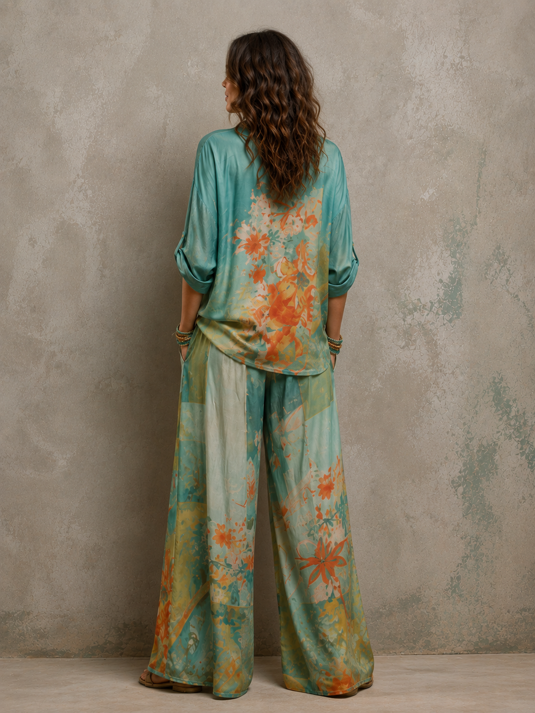 Women’s Floral Wide-Leg Set