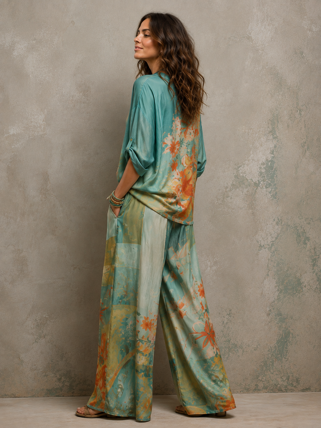 Women’s Floral Wide-Leg Set