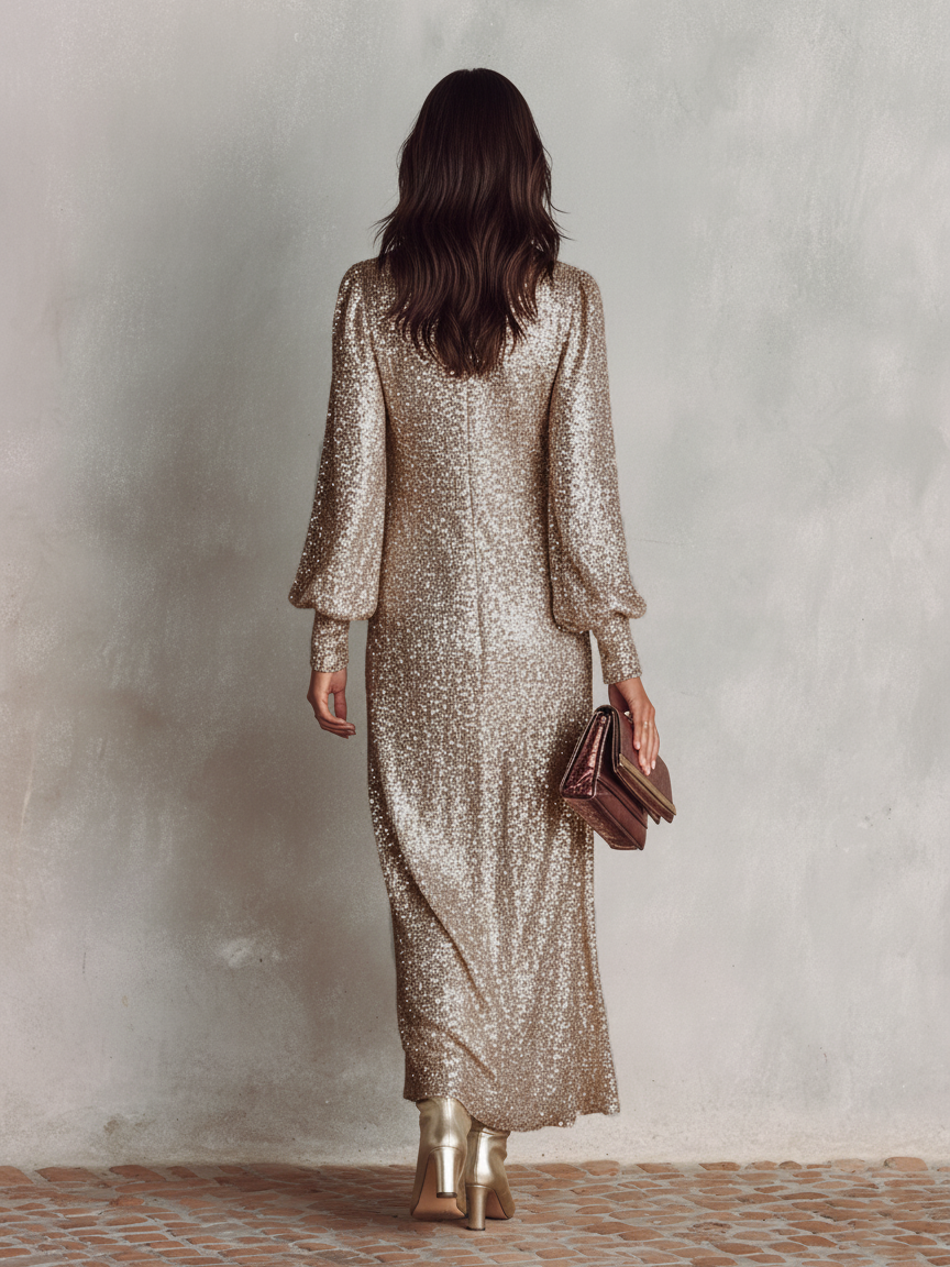 Women’s V-Neck Maxi Party Dress