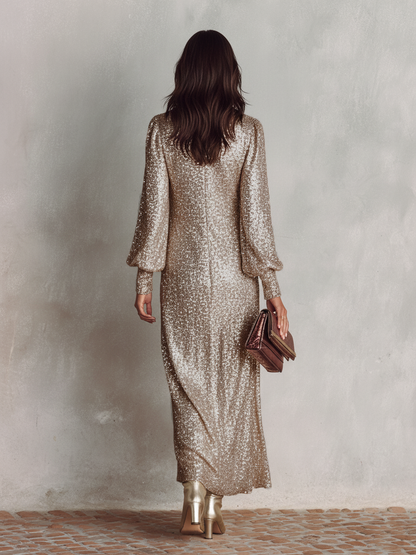 Women’s V-Neck Maxi Party Dress