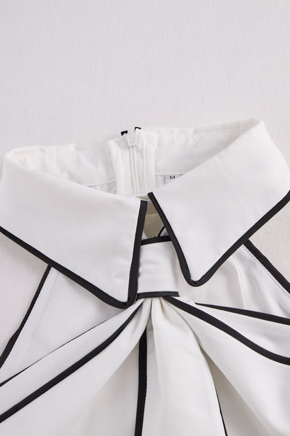 Women’s Sleeveless Halter Blouse with Contrast Trim