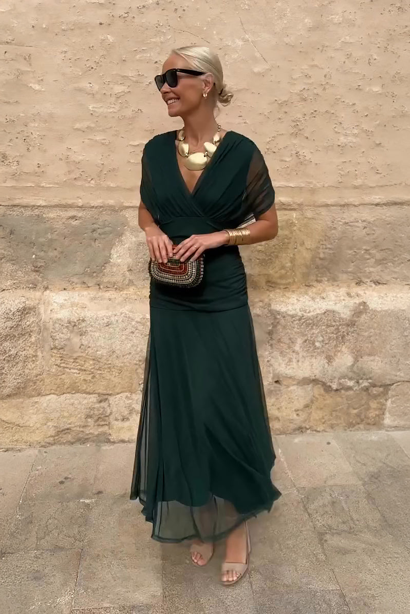 Women’s Elegant V-Neck Maxi Dress