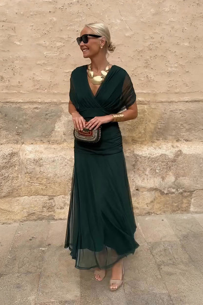 Women’s Elegant V-Neck Maxi Dress