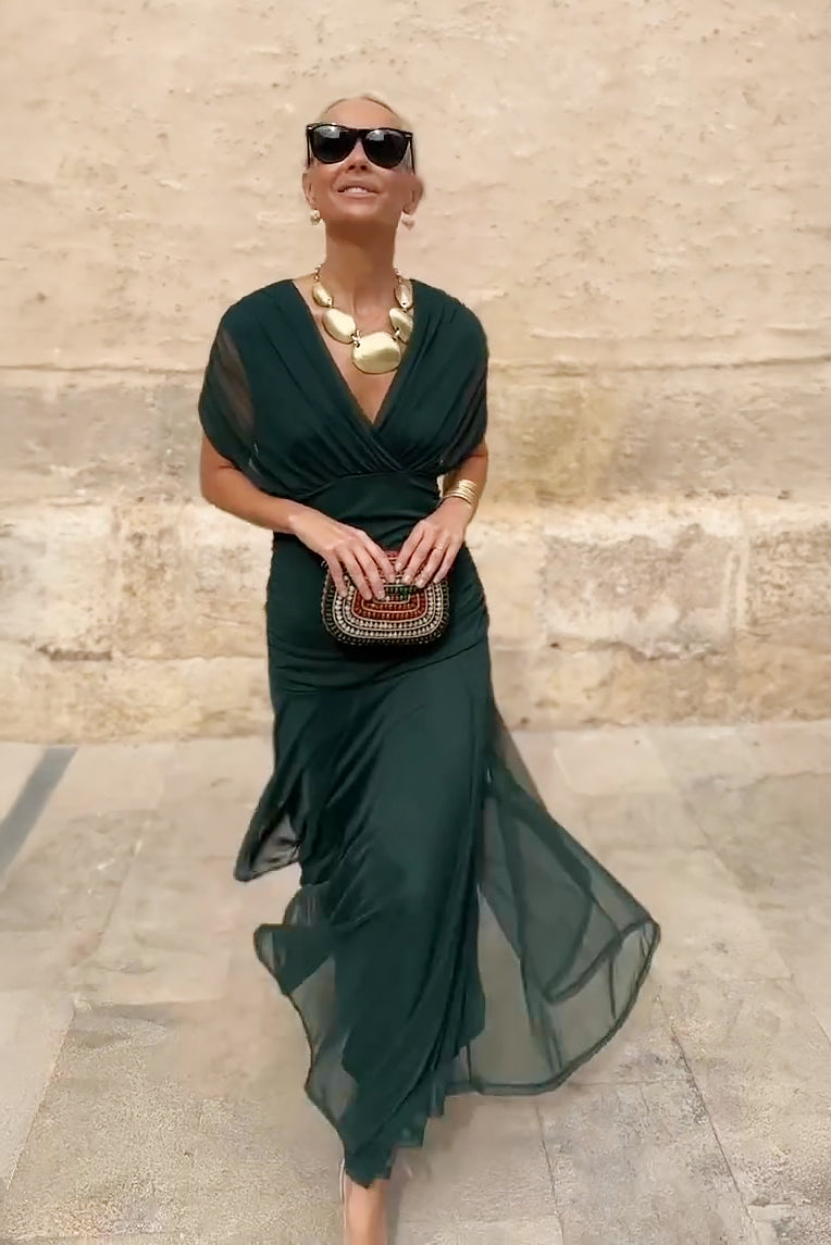 Women’s Elegant V-Neck Maxi Dress