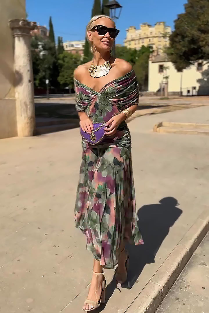 Women’s Elegant V-Neck Maxi Dress