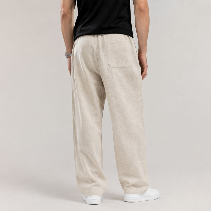 Men's Elasticated Waist Wide Leg Trousers