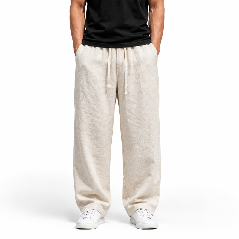 Men's Elasticated Waist Wide Leg Trousers