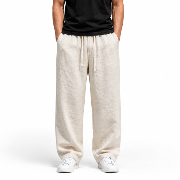 Men's Elasticated Waist Wide Leg Trousers