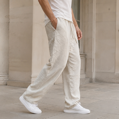 Men's Elasticated Waist Wide Leg Trousers