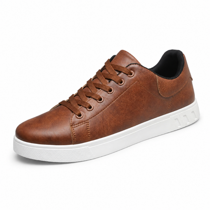 Men's Leather Lace-Up Comfort Sneakers
