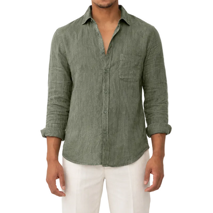 Men's Relaxed Fit Linen Blend Shirt