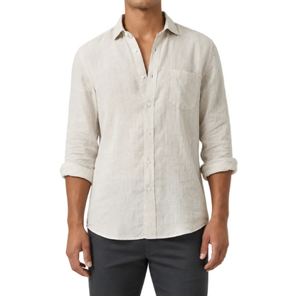 Men's Relaxed Fit Linen Blend Shirt