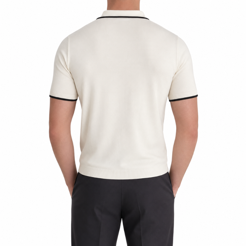 Men's Slim Fit Contrast Knit Polo Shirt