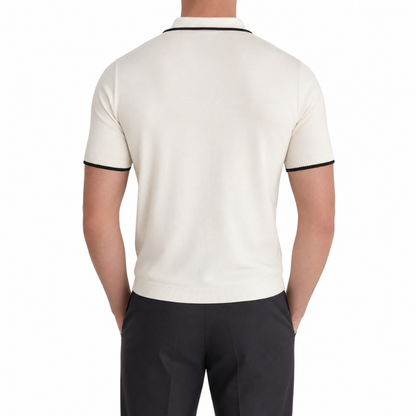 Men's Slim Fit Contrast Knit Polo Shirt
