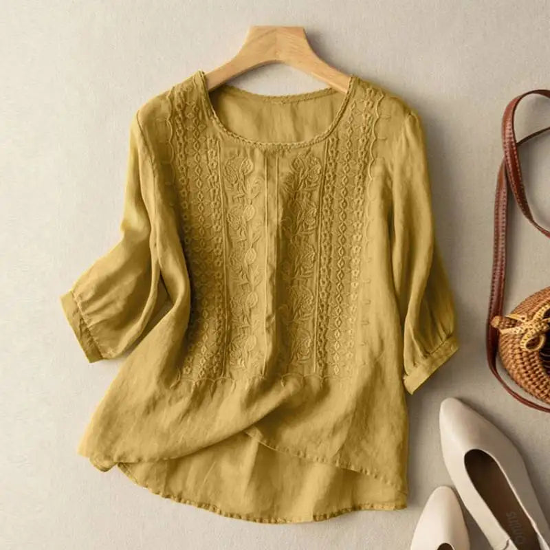Women’s Embroidered Relaxed-Fit Blouse