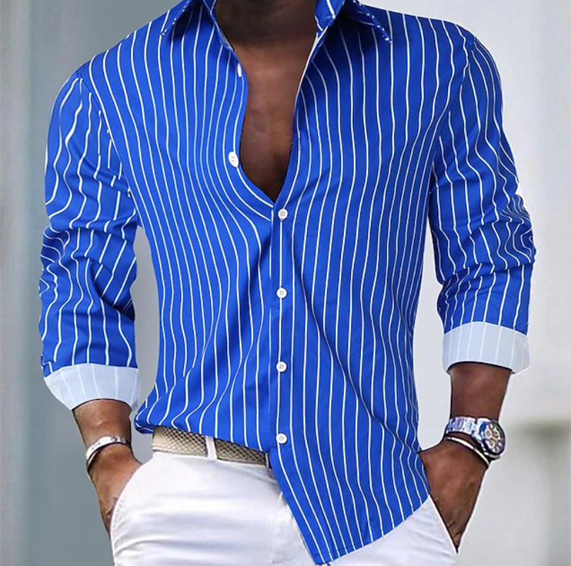 Men’s Striped Button-Up Shirt