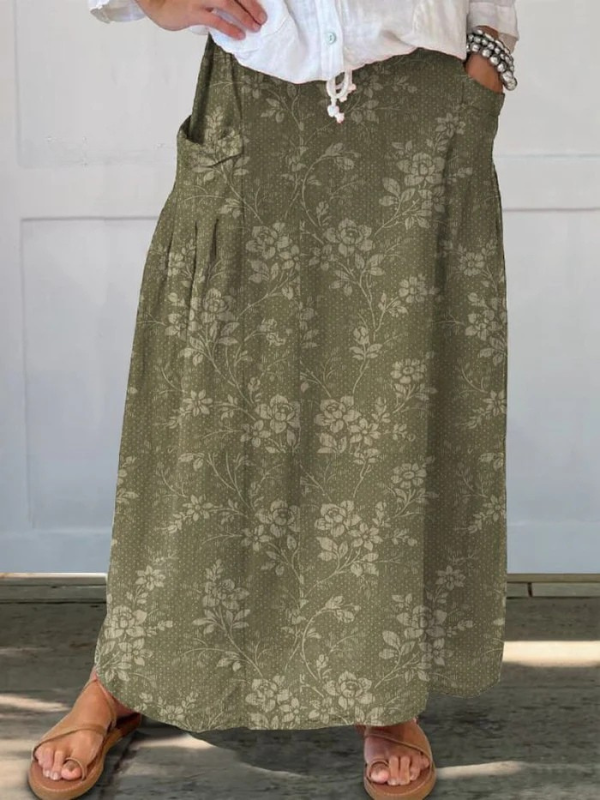 Women’s Floral Elastic-Waist Skirt