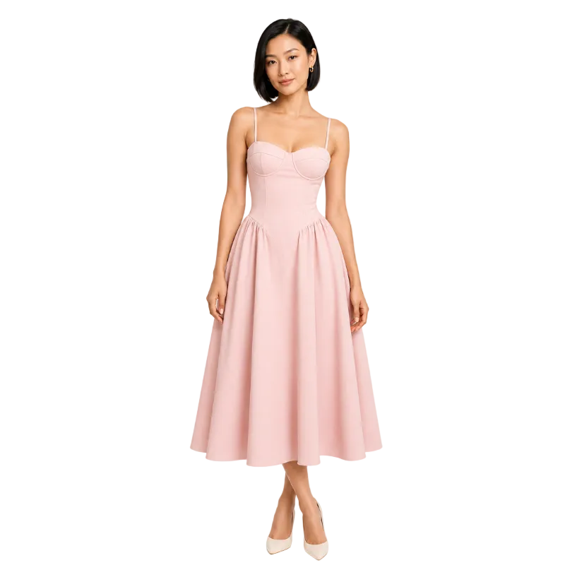 Women's Corset Midi A-Line Dress