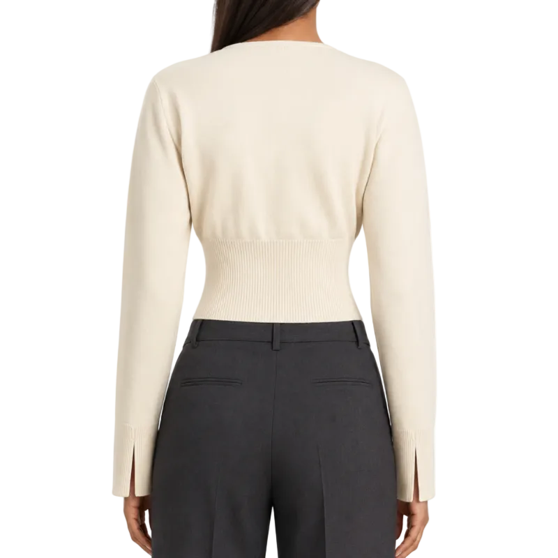 Women's Cropped Knit Button Cardigan