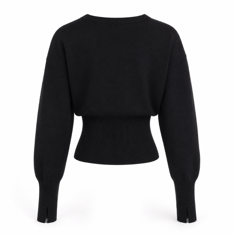 Women's Cropped Knit Button Cardigan