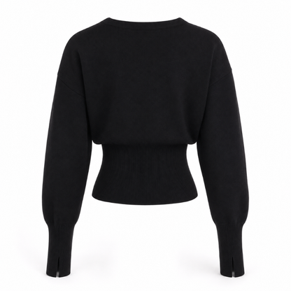 Women's Cropped Knit Button Cardigan