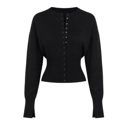 Women's Cropped Knit Button Cardigan