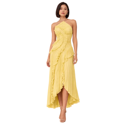 Women's Halter Neck Ruffle Maxi Dress