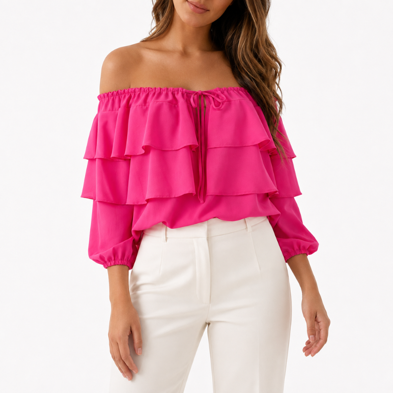 Women's Off-Shoulder Ruffle Blouse