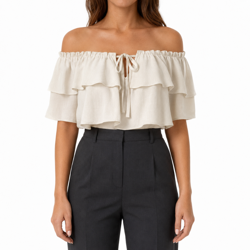 Women's Off-Shoulder Ruffle Blouse
