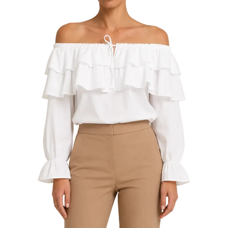 Women's Off-Shoulder Ruffle Blouse