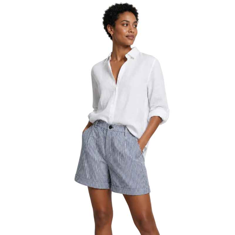 Women's Striped High Waist Tailored Shorts