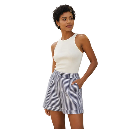 Women's Striped High Waist Tailored Shorts