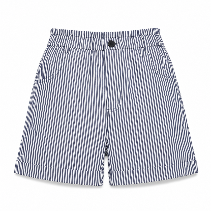 Women's Striped High Waist Tailored Shorts