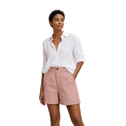 Women's Striped High Waist Tailored Shorts