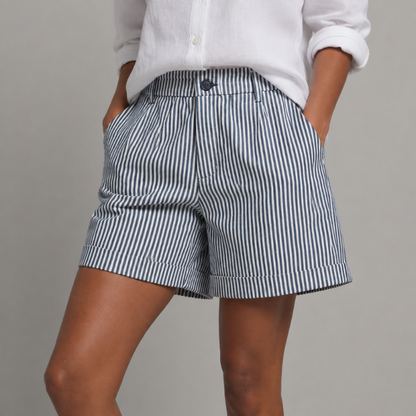 Women's Striped High Waist Tailored Shorts