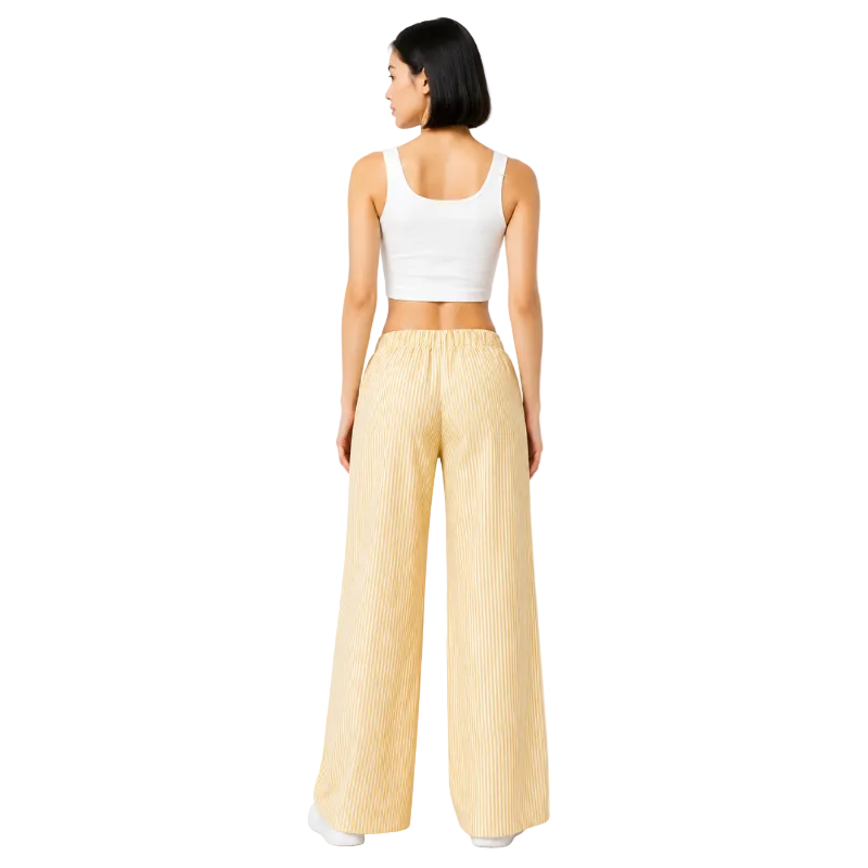 Women's Striped Wide Leg Trousers