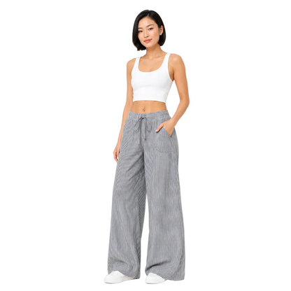 Women's Striped Wide Leg Trousers
