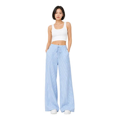 Women's Striped Wide Leg Trousers