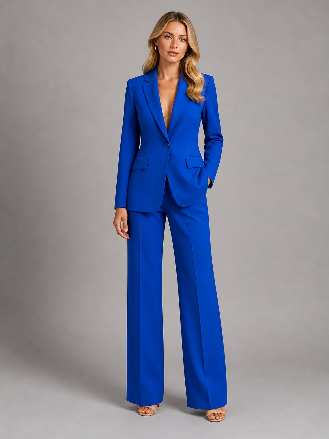 Women’s Tailored Blazer and Palazzo Pants Set