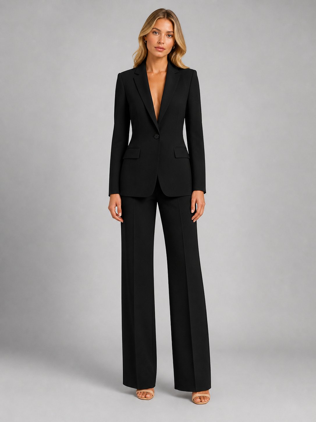 Women’s Tailored Blazer and Palazzo Pants Set
