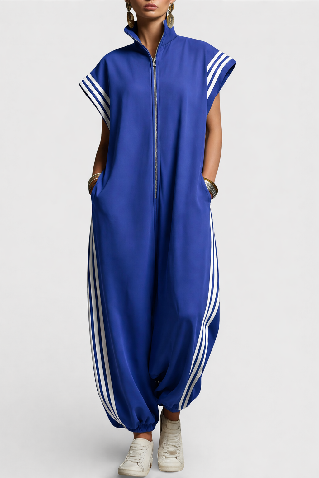 Women’s Sleeveless Zip-Neck Jumpsuit