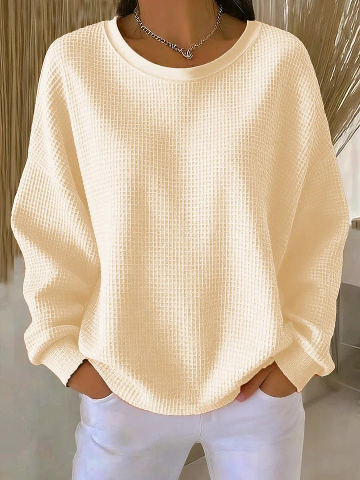 Women’s Relaxed-Fit Waffle-Knit Sweater
