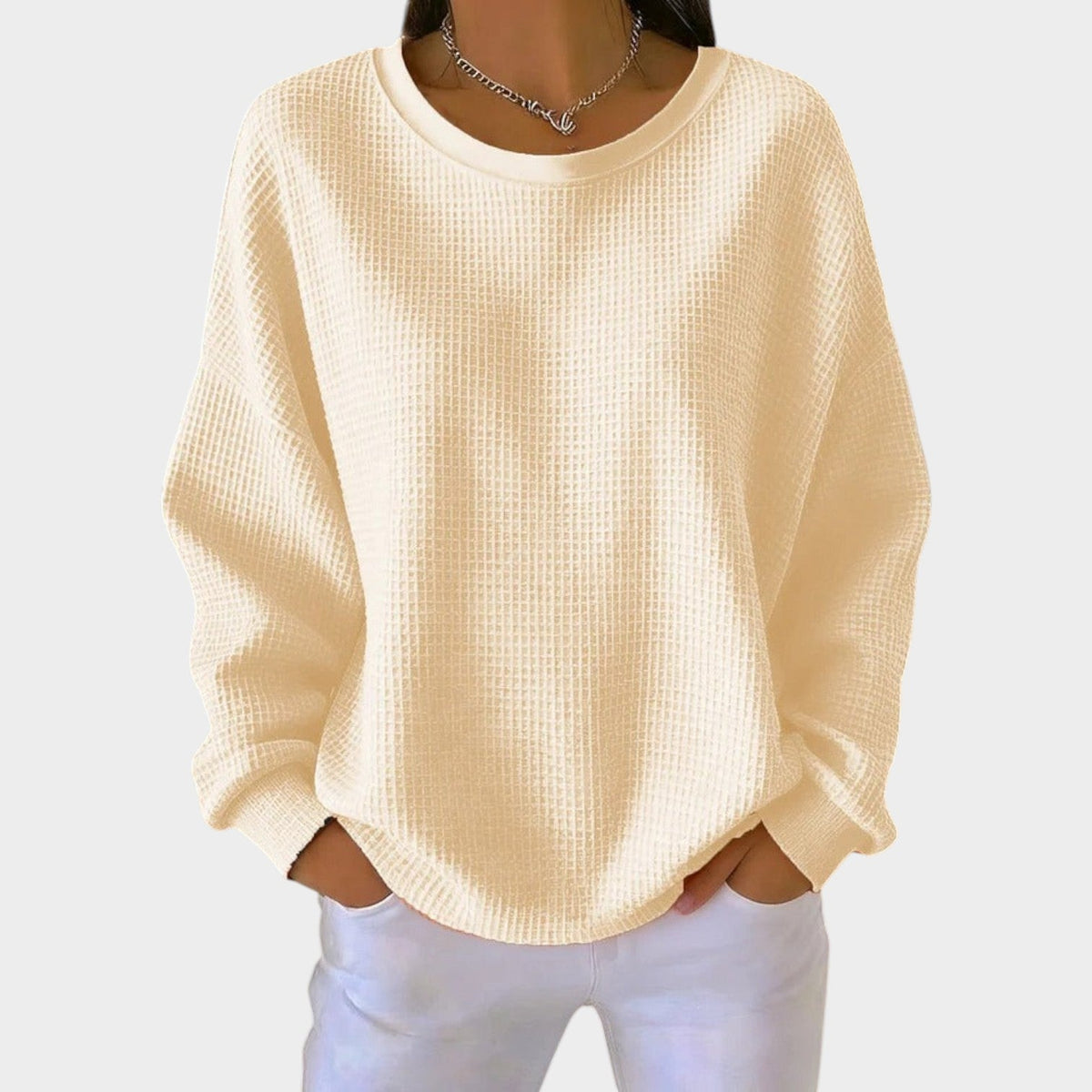 Women’s Textured Round-Neck Knit Sweater
