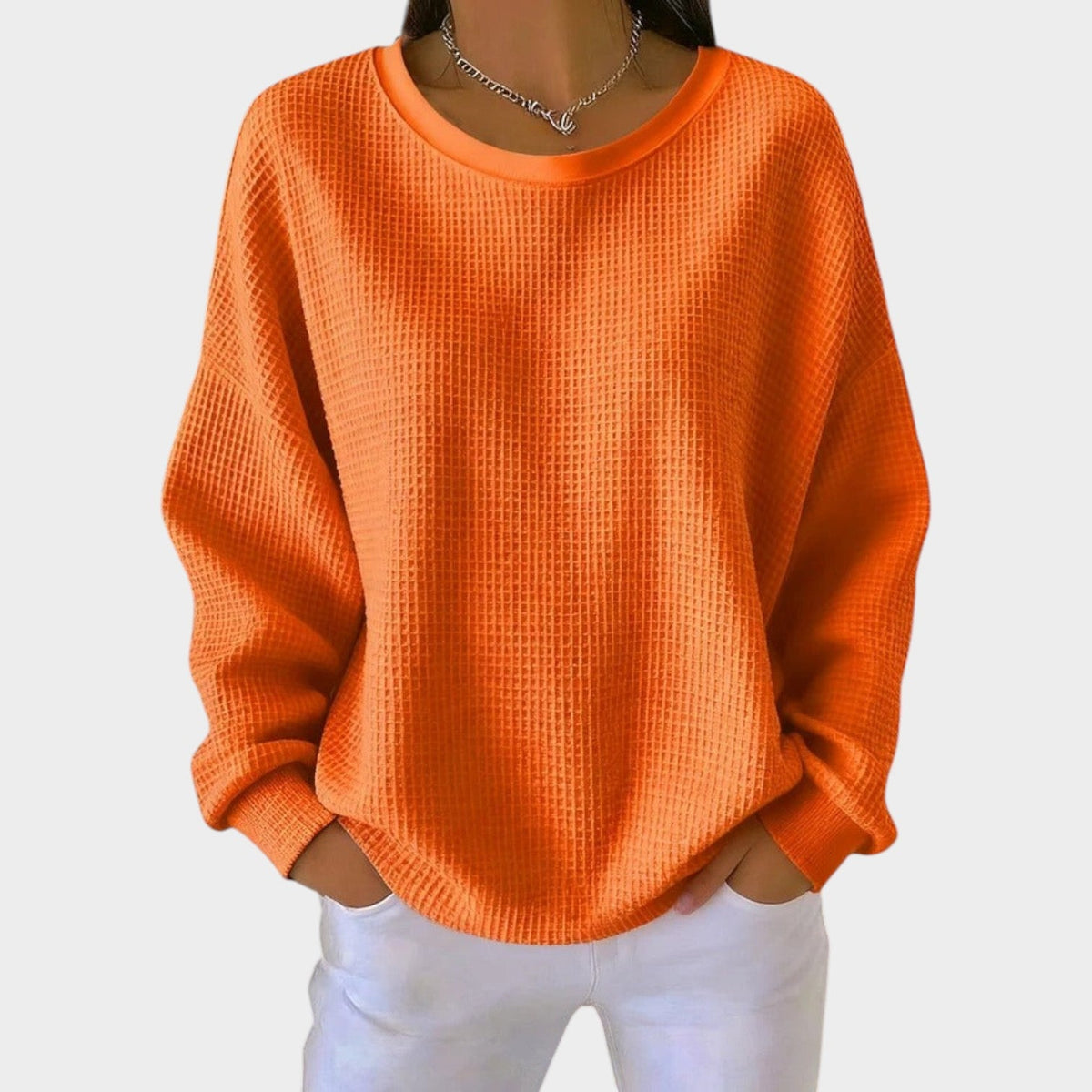 Women’s Textured Round-Neck Knit Sweater